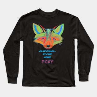 GROWL FOR ME FOXY PURPLE EYED FOX CUTE Long Sleeve T-Shirt